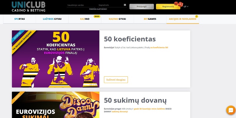Uniclub akcijos ir nuolaidos